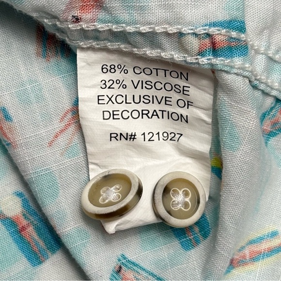Johnnie O Floaty Hangin' Out Button Up Shirt XL Malibu Novelty Print Prep - Picture 11 of 13